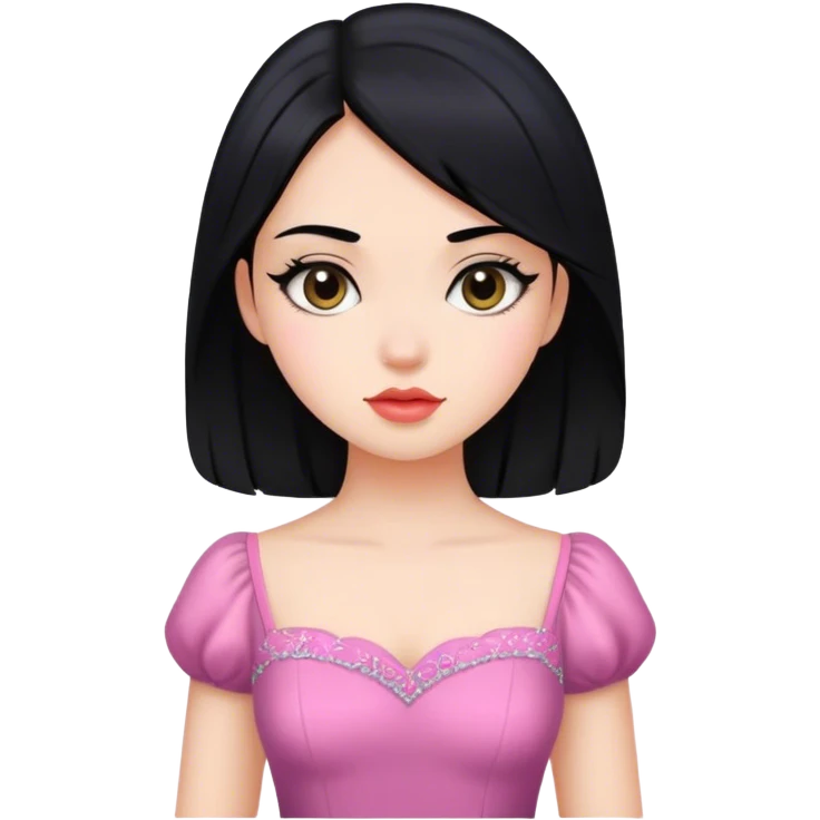 girl black hair beautiful dresses emoji