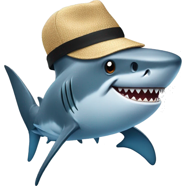 shark with a hat emoji