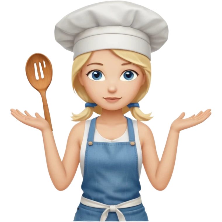 Sexy Full body  pretty
Long Blonde hair blue eyed female chef wearing white tank top, denim shorts and chef hat arms folded emoji