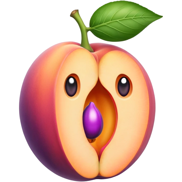 Peach with hole eggplant stuck in hole in peach  emoji