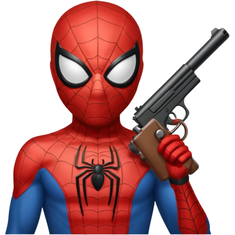 Spider-Man holding a gun emoji
