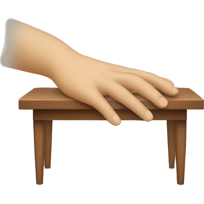 A slowly Moving hand over a table emoji