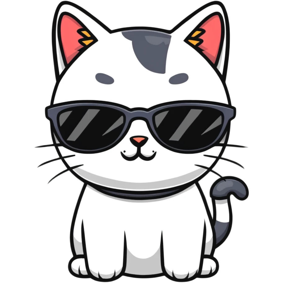 Cat with sunglasses emoji
