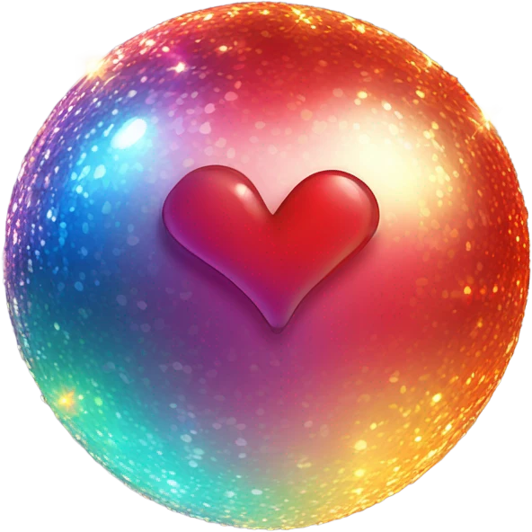 corazón pero de textura bola disco emoji