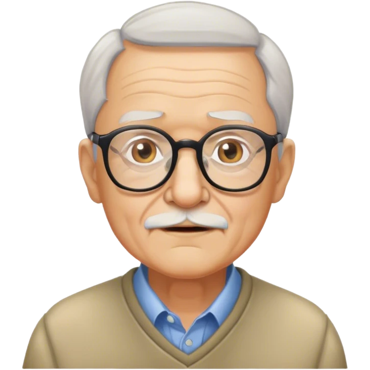 old man with glasses indoors emoji