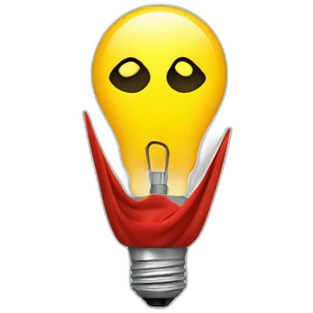 bulb with superman cape emoji
