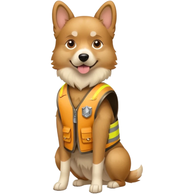 Dog wearing bullet proof emoji