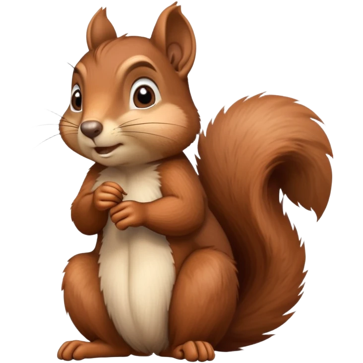 Thinking Squirrel with hand on the chin emoji