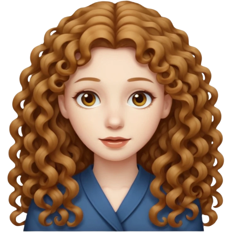 really long hair light brown curly pale skin emoji