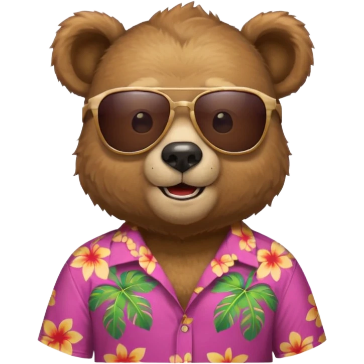 bear with aloha shirt wearing sunglasses emoji