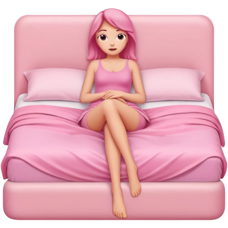 pink folds between woman legs intimate bed pose sfw emoji