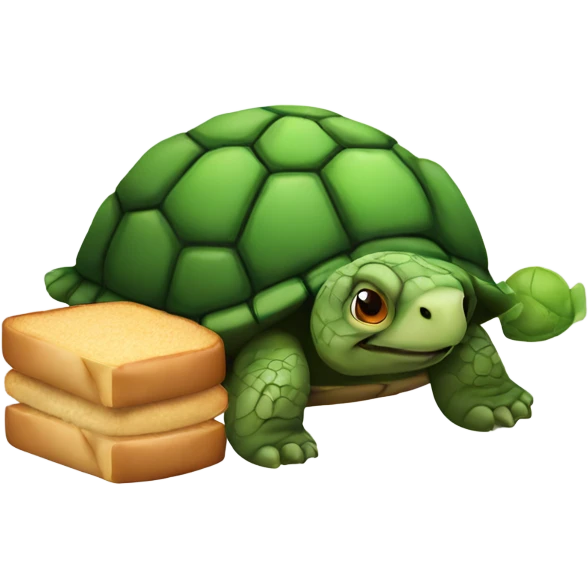 Turtle with a bread shell emoji