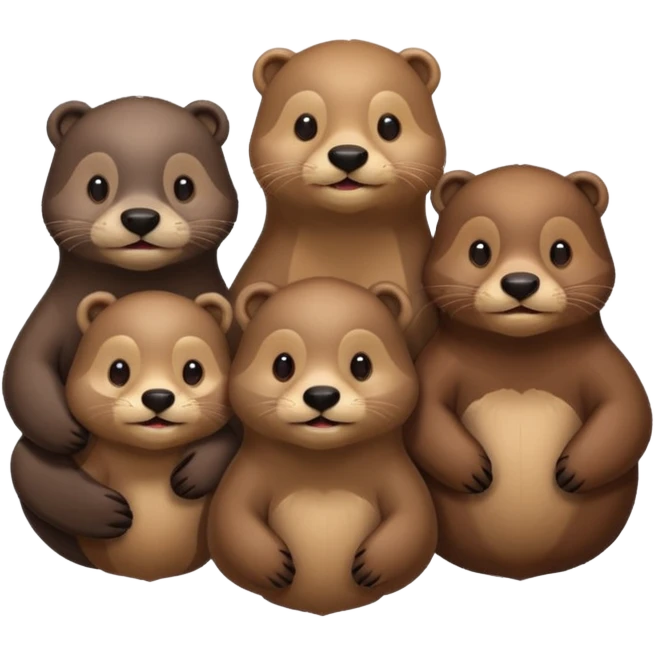 3 otters and 1 bear emoji