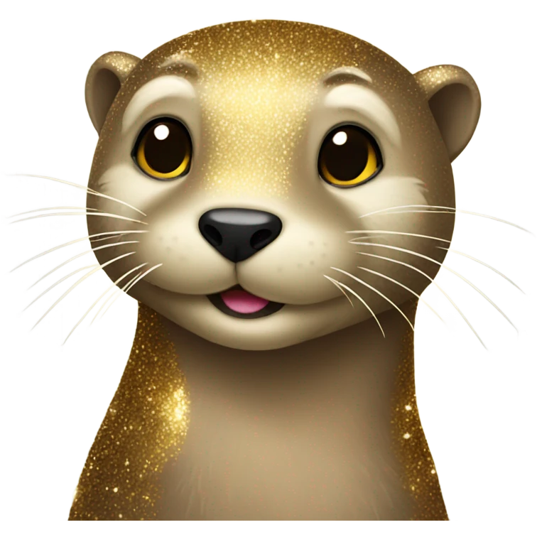 Gold sparkly otter emoji