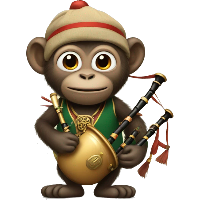 Monkey with bagpipes  emoji