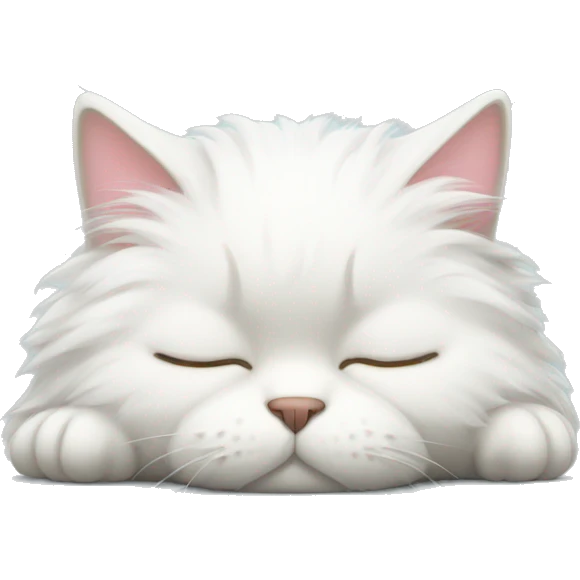 sleeping white fluffy cat emoji