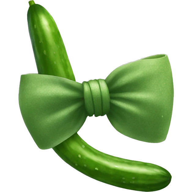 Cucumber with bow around it  emoji