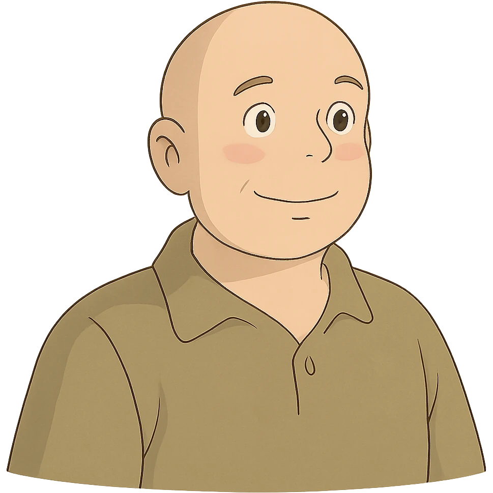 ghibli style bald white guy emoji