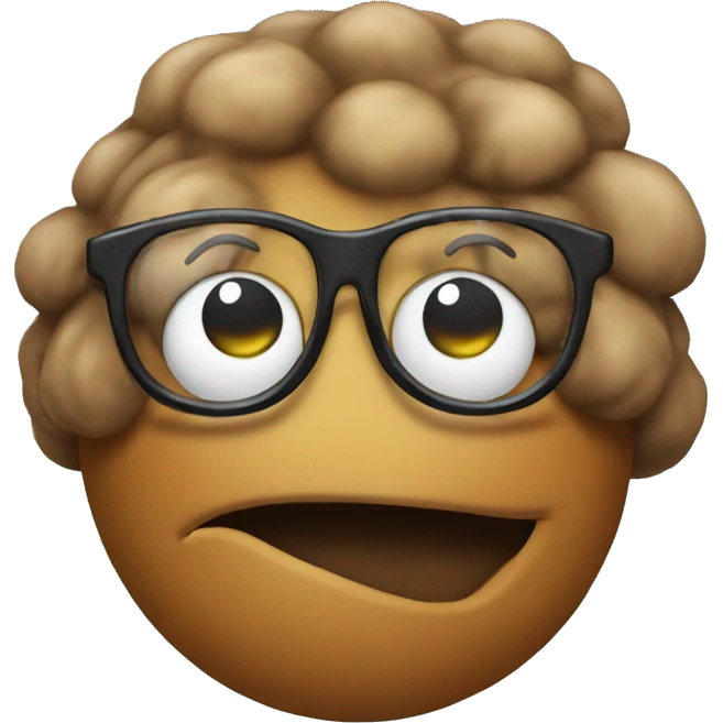 poop emoji with glasses emoji