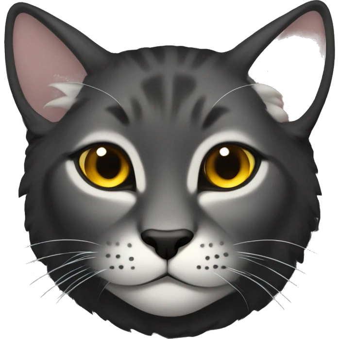 Small sleep black lynx cat with golden eyes emoji