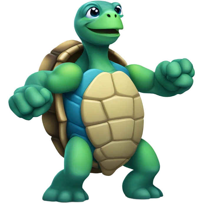 Turtle with blue abs emoji