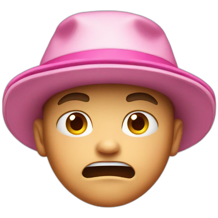 angry kid with pink hat emoji