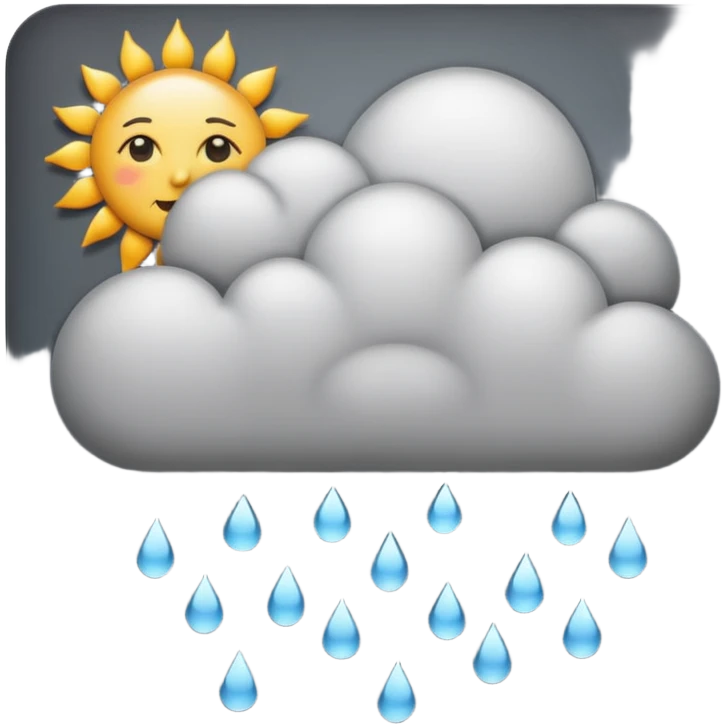 a sun with a large cloud blocking it with rain emoji