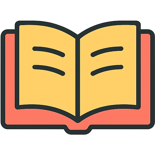 libro abierto, icono lineal colorido, estilo icono lineal con contornos negros emoji