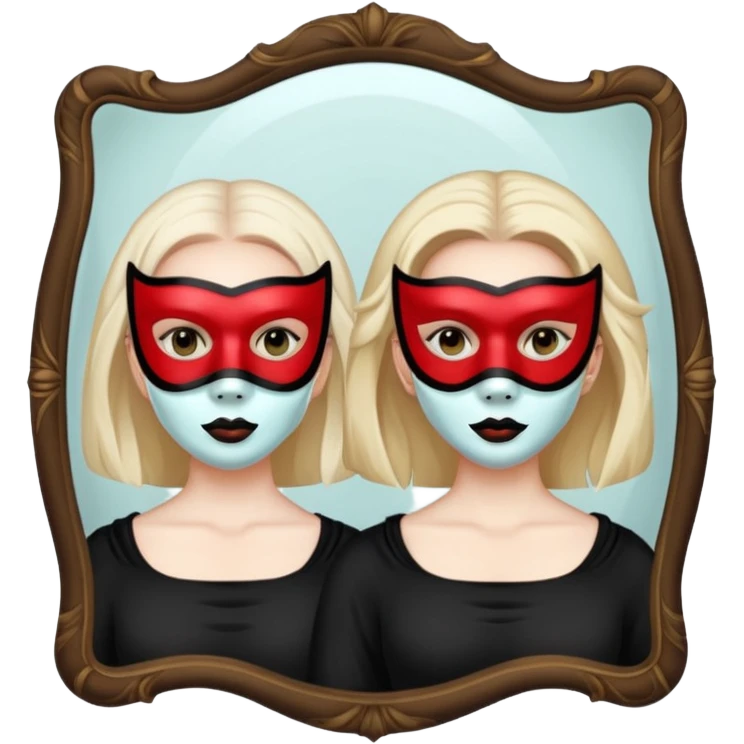 Killer on mask  in mirror behind woman emoji