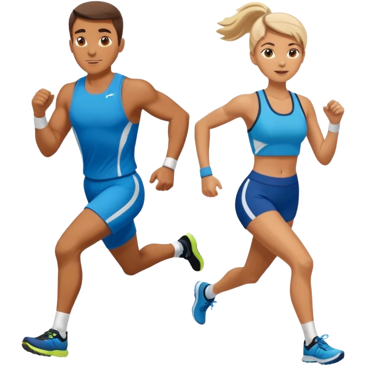 A man and woman running a HYROX race emoji