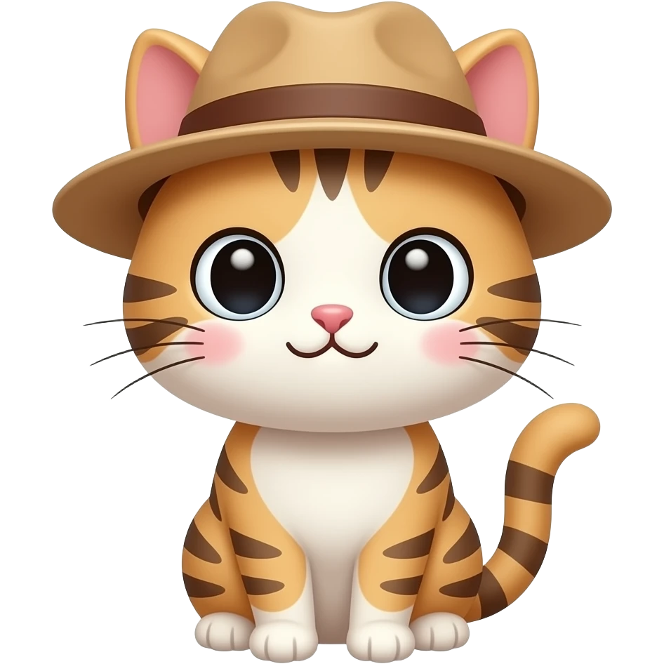 a cat is wearing a hat kawaii emoji