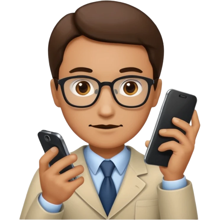 professor with phone emoji