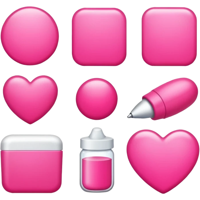 collection of several stuff It's a bright pink soft and it's not too flashy or too red! emoji