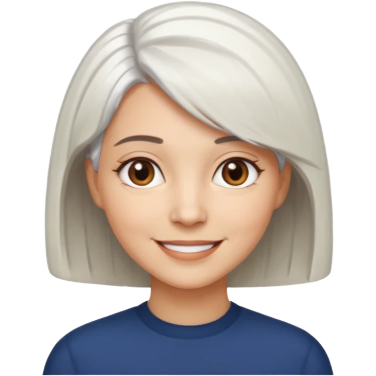 white haired woman with bob hair light skin brown eyes emoji