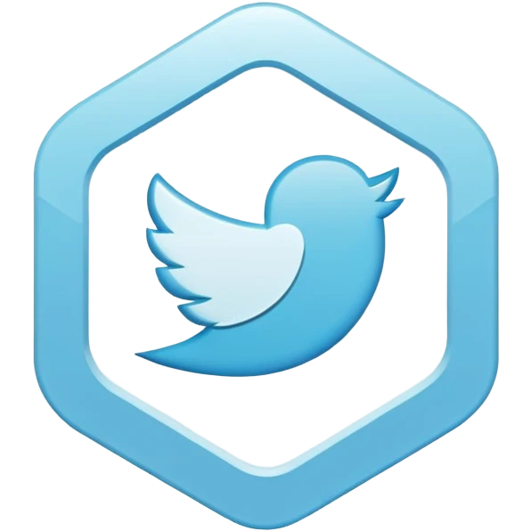 Twitter verification checkmark badge, light blue irregular octagon with white checkmark emoji