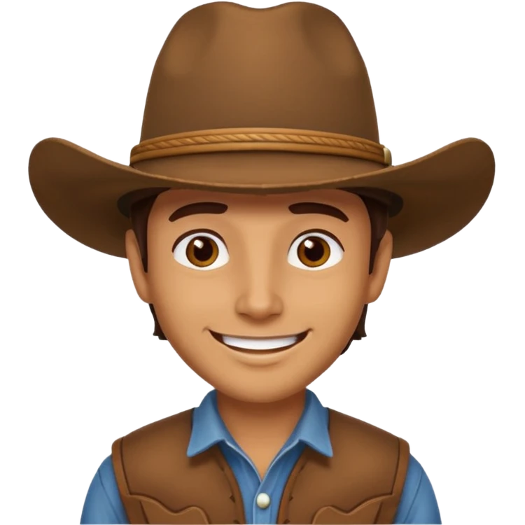 cowboy with really cool cowboy hat smiling emoji