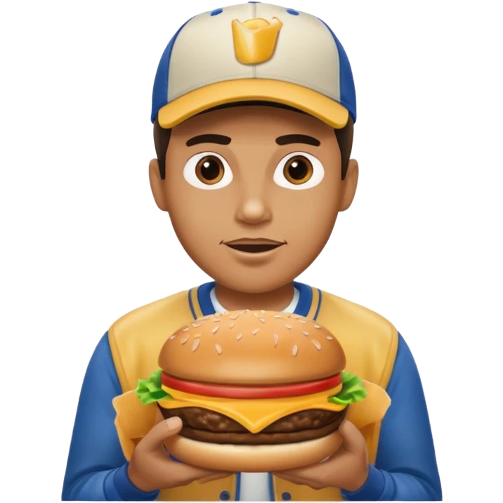 Man stealing a cheeseburger  emoji