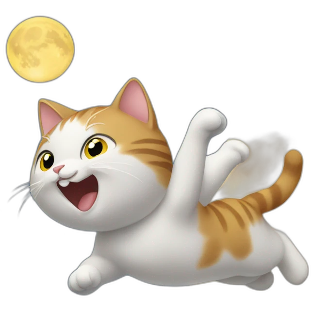 Cat flying to the moon emoji