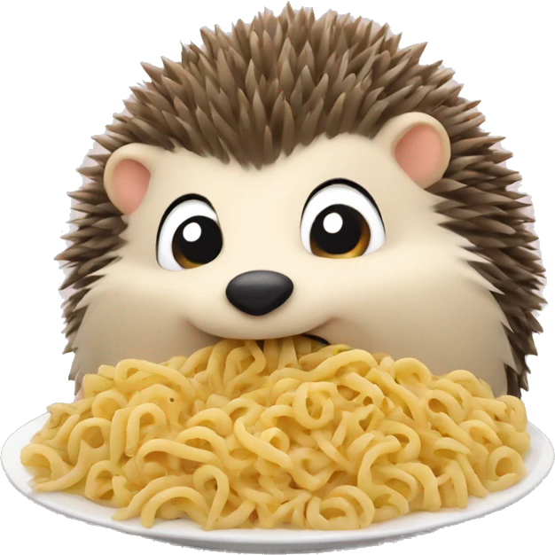 Hedgehog eating Pasta emoji