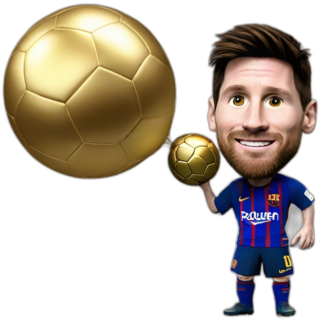 Messi avec ballon d'or emoji
