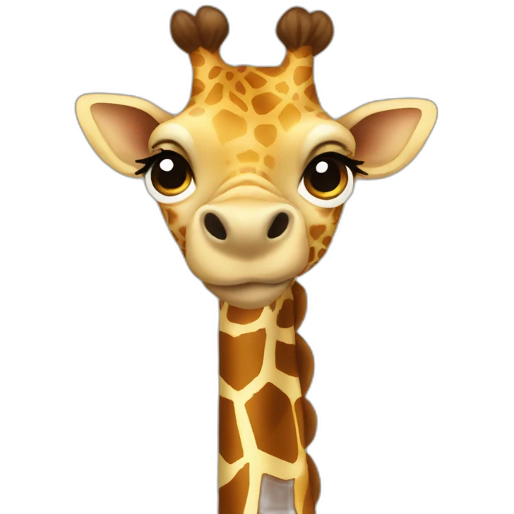 giraffe wearing A bow emoji