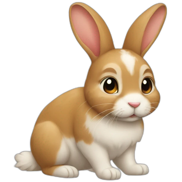 Lapin sur un chat emoji