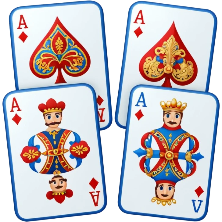 3 cartas baraja española clásica emoji