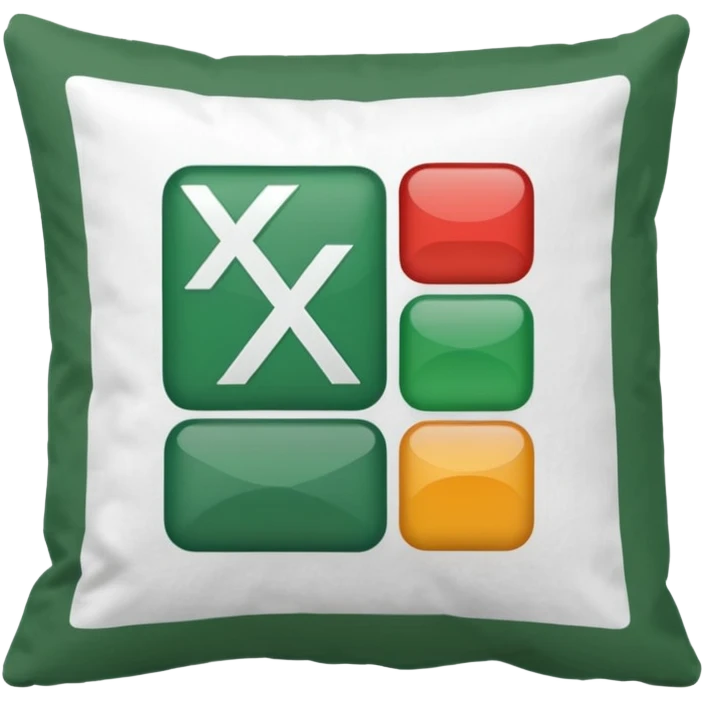 pillow with excel spreadsheet emoji