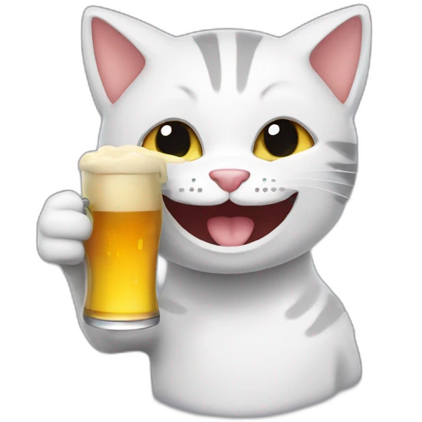 Gato tomando cerveza emoji