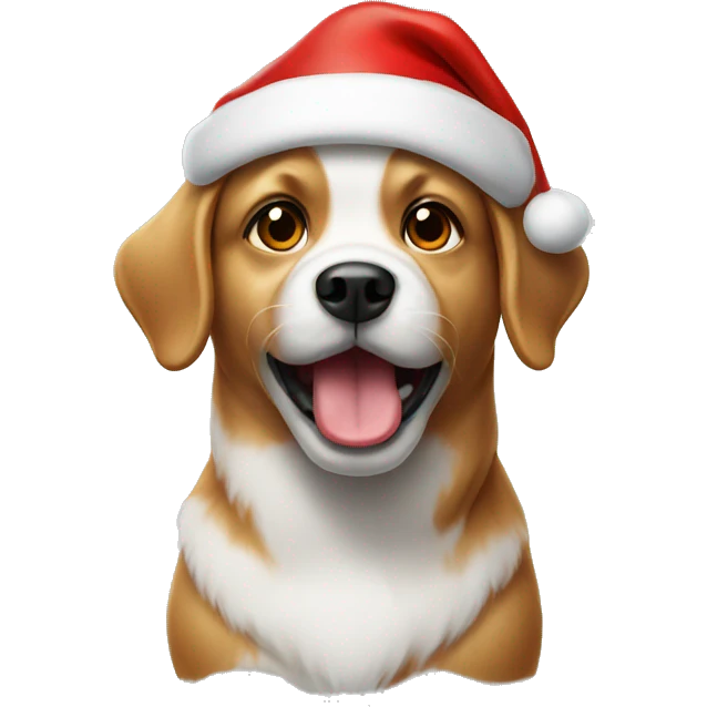 Dog in Santa hat emoji