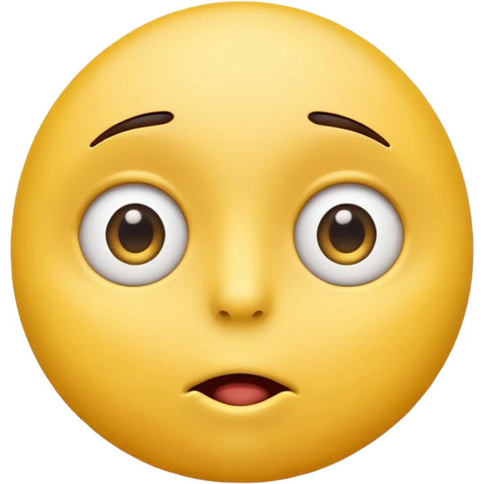 Create a royalty free "thinking" emoji with the mouth pulled up to the left and the eyes looking up to the right emoji