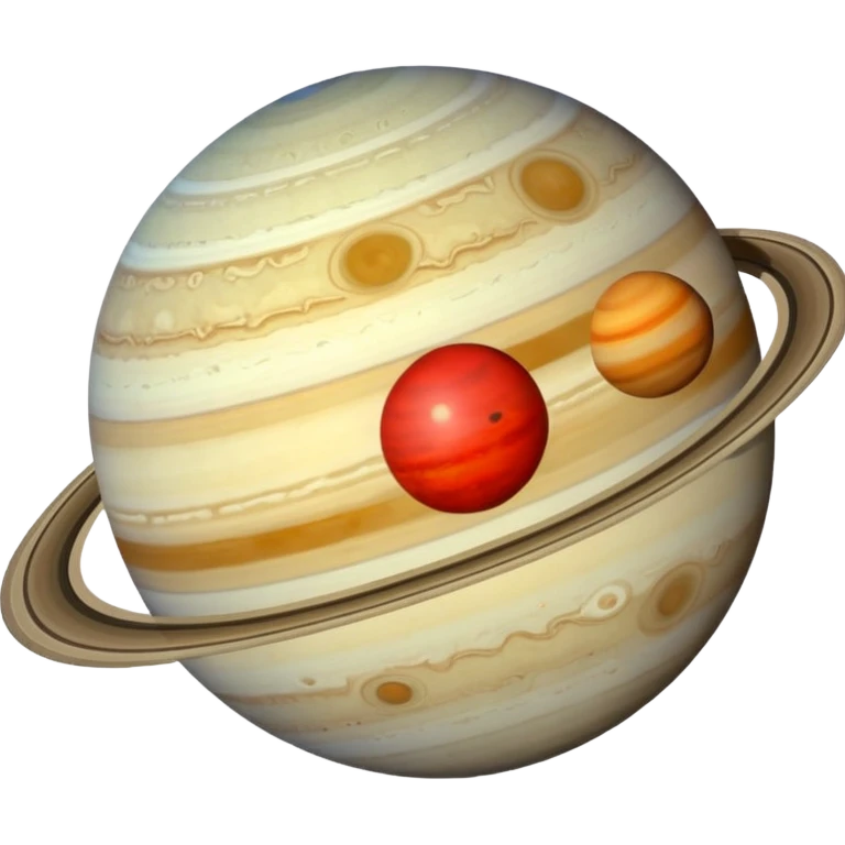 planet Saturn with red dots emoji
