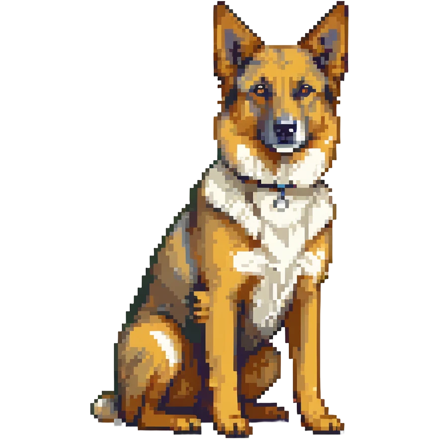 Black and white shepherd dog sitting emoji