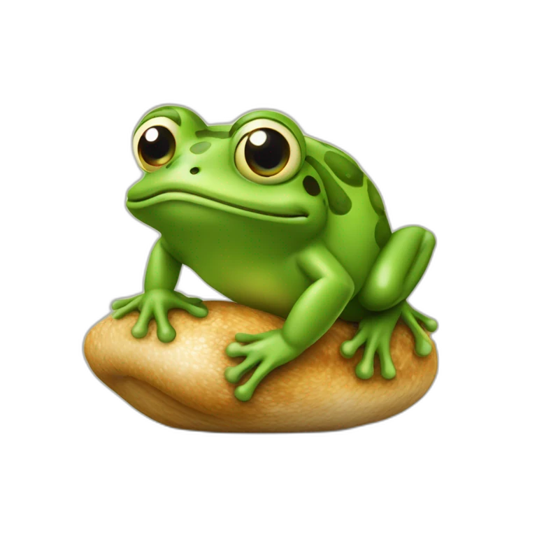 Grenouille avec un escargot sur la tête  emoji